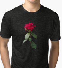 Single red rose Tri-blend T-Shirt
