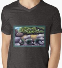 Tree and Boulders Men's V-Neck T-Shirt