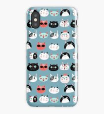 pattern amusing portraits of cats iPhone Case/Skin