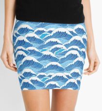 sea wave pattern Mini Skirt