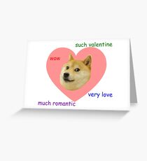 Doge Much Valentines Day Very Love Such Romantic Greeting Card