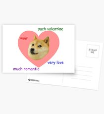 Doge Much Valentines Day Very Love Such Romantic Postkarten
