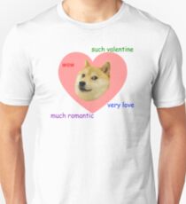 Doge Much Valentines Day Very Love Such Romantic Slim Fit T-Shirt