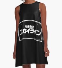 NISSAN スカイライン (NISSAN Skyline) white A-Linien Kleid
