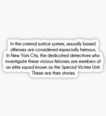Law and Order SVU Sticker