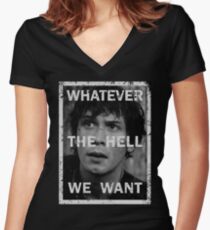 Bellamy - The 100 - Whatever the hell we want Women's Fitted V-Neck T-Shirt
