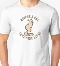 Rescue A Cat Save Nine Lives Unisex T-Shirt