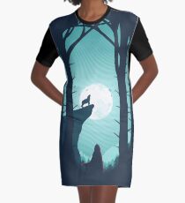 Full Moon Graphic T-Shirt Dress
