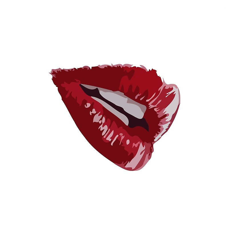 "Sexy teen girl lips bite biting teeth red" by CurtisMena | Redbubble