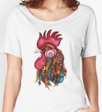 Tribal Rooster Design Women's Relaxed Fit T-Shirt