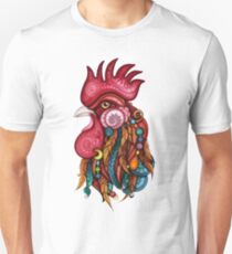 Tribal Rooster Design Unisex T-Shirt