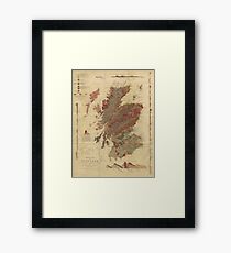 Vintage Geological Map of Scotland Framed Print