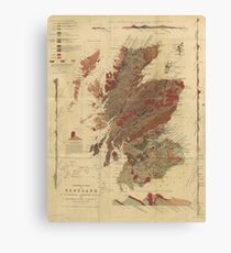 Vintage Geological Map of Scotland Canvas Print