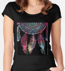 featured black mandala Women's Fitted Scoop T-Shirt
