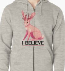 I Believe - Jackalope Zipped Hoodie