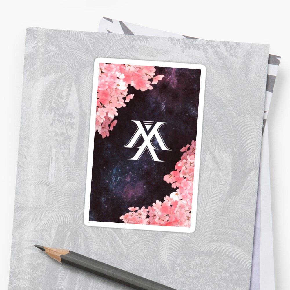 "Monsta X Symbol - Galaxy Flowers" Stickers by ashtana | Redbubble