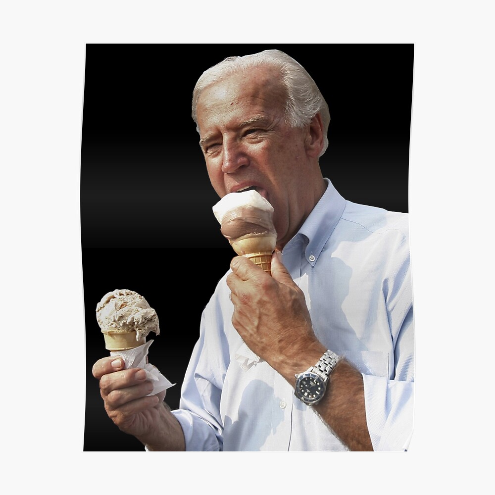 "Joe Biden Eating Ice Cream" Poster by iam90 | Redbubble