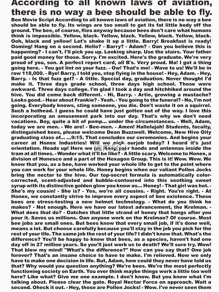 The Script Of The Bee Movie