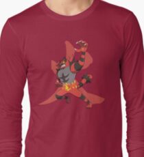 Incineroar With Fire kanji Long Sleeve T-Shirt