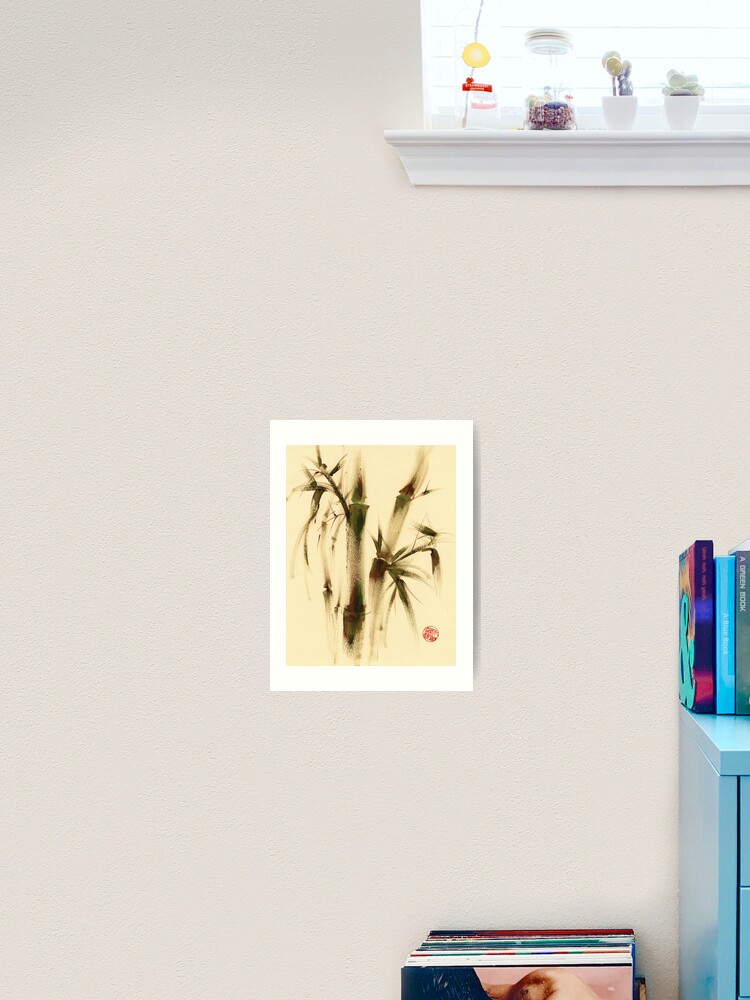 Awareness Sumi E Bamboo Painting On Paper Art Print