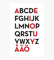 Swedish alphabet Photographic Print