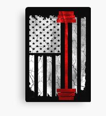 American Flag Lifting T-shirt Canvas Print