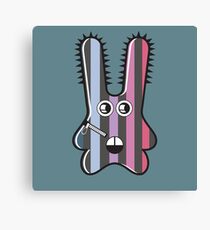 Blue Zipper Monster Canvas Print