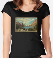 Montana Vintage Travel T-shirt Women's Fitted Scoop T-Shirt