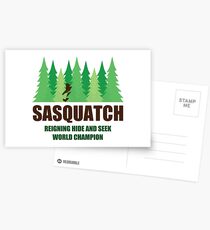 Bigfoot Sasquatch Hide and Seek World Champion Postcards