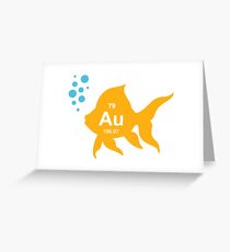 Periodic Table Elemental Gold Fish Greeting Card