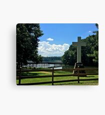 Cross and Lake Canvas Print