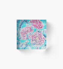Peonies and Poissons option 1 Acrylic Block