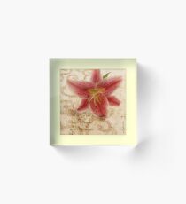 Lily On Beaded Background Acrylic Block