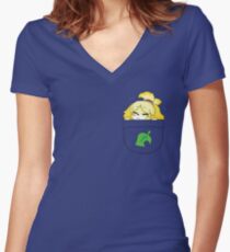 Pocket Isabelle + Leaf Women's Fitted V-Neck T-Shirt