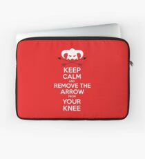 Keep calm and remove the arrow from your knee Laptop Sleeve