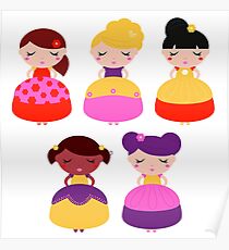 For all princess Lovers : Princess with various Hairstyles Poster