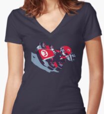 Mario Karting Women's Fitted V-Neck T-Shirt