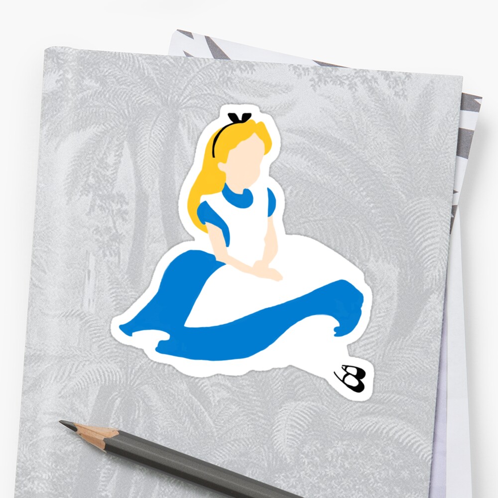  Minimalistic Alice in Wonderland Sticker by 53JSams Redbubble