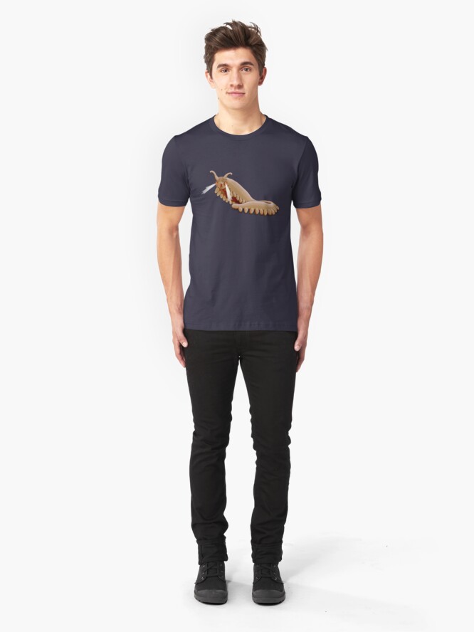 Alternate view of Brown Onychophora velvet worm Slim Fit T-Shirt