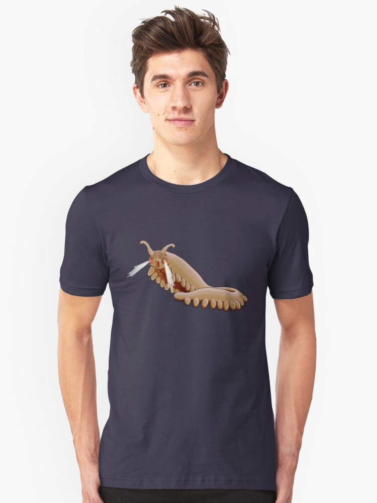 Alternate view of Brown Onychophora velvet worm Slim Fit T-Shirt