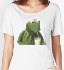 Kermit Drinks Milk Women's Relaxed Fit T-Shirt