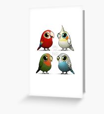 Small Fat Parrots Greeting Card