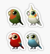 Small Fat Parrots Sticker