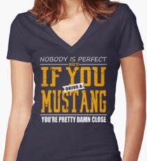 Ford Mustang Women's Fitted V-Neck T-Shirt