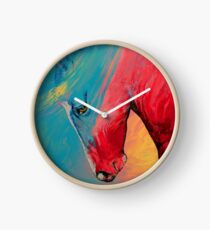 Gemaltes Pferd Uhr