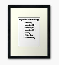 Typically work week of programmer Framed Print