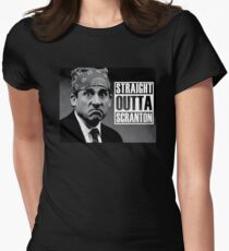 Prison Mike Straight Outta Scranton Women's Fitted T-Shirt