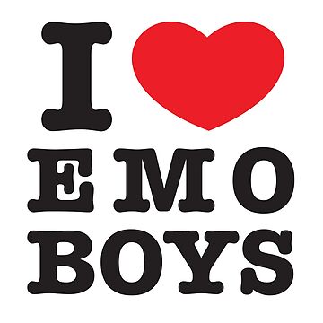 I Love Emo Boys I Heart Emo Boys Tshirt' Sticker