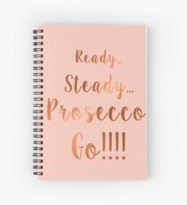 Prosecco Blush and Gold Spiral Notebook