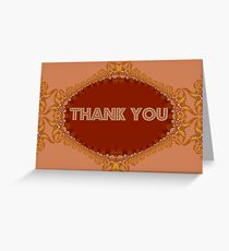 Golden Fractal Lace Thank You Card Greeting Card